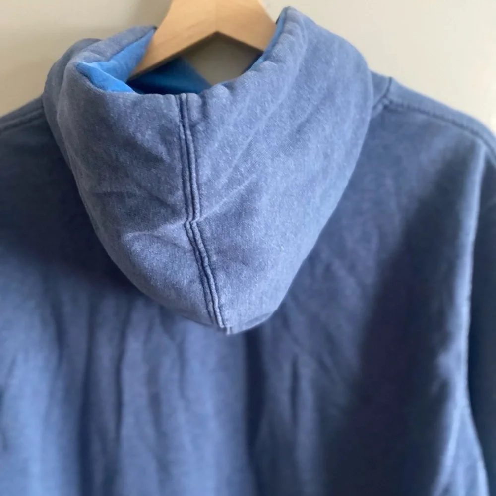 The North Face Hoodie Men’s M Blue Never Stop Exploring Hiking Outdoor Blockcore